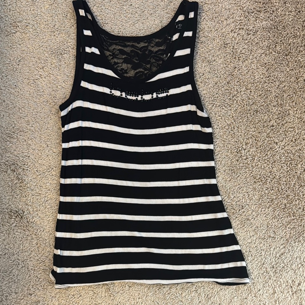 Chic Black and White Striped Tank Top